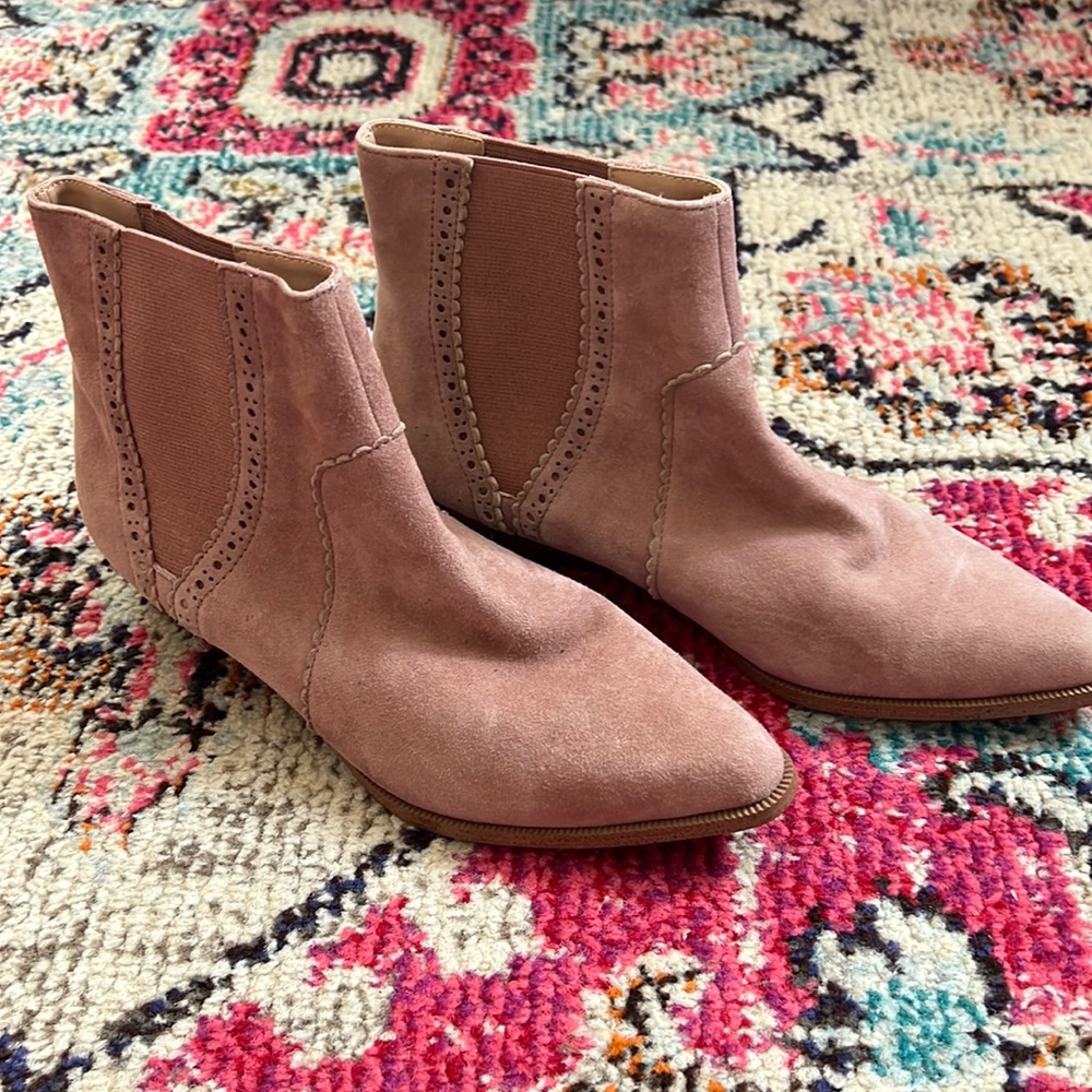 Joes Jeans Light Pink Ankle Stretch Cowboy Boots, Womens 7, elastic panel